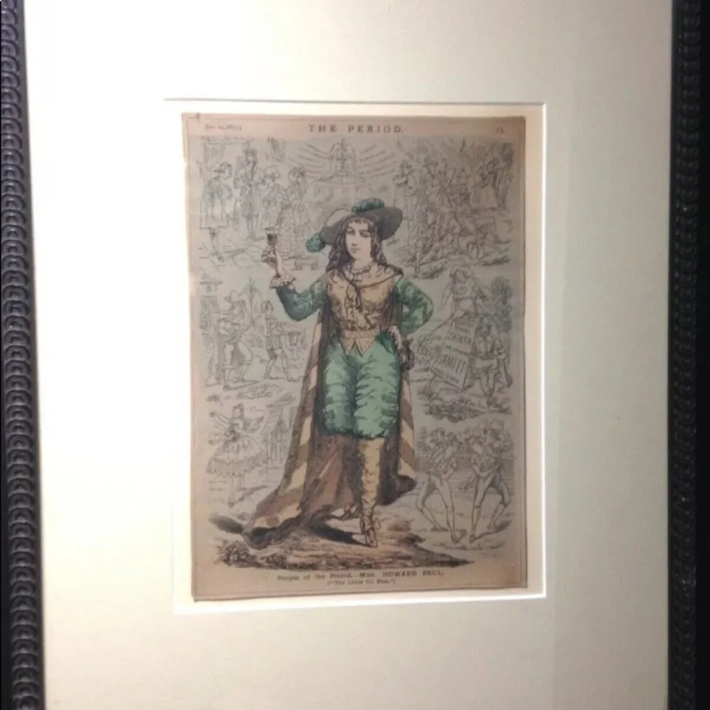 VTG Framed Print Mrs.‎ Howard Paul  Actress 1871